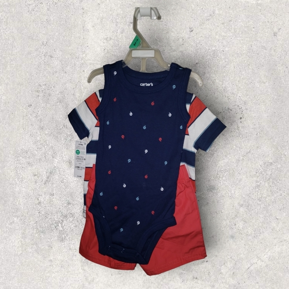 💖🤱Carter's Boys 3-Piece Set - Sailboats ( Size 6-9months) - Picture 10 of 12